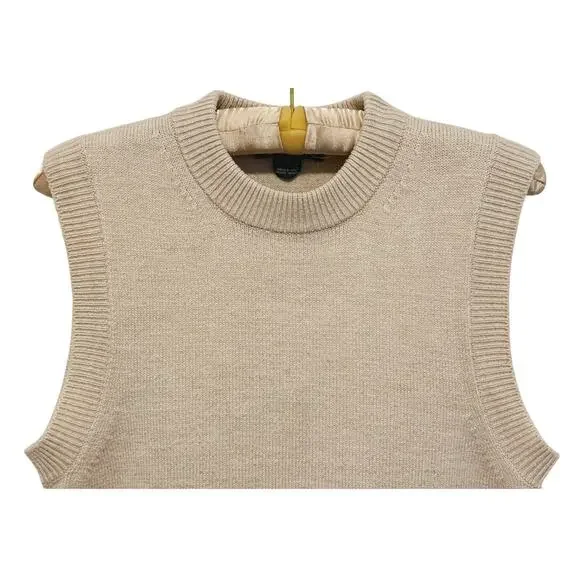 French Connection Millia Vhari Sleeveless Sweater Vest Small Beige Quiet Luxury - Picture 4 of 7